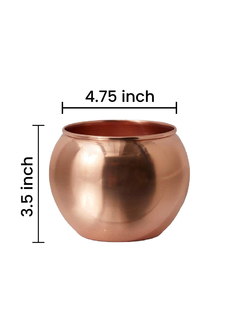 4.75" Copper Plated Fishbowl Vase