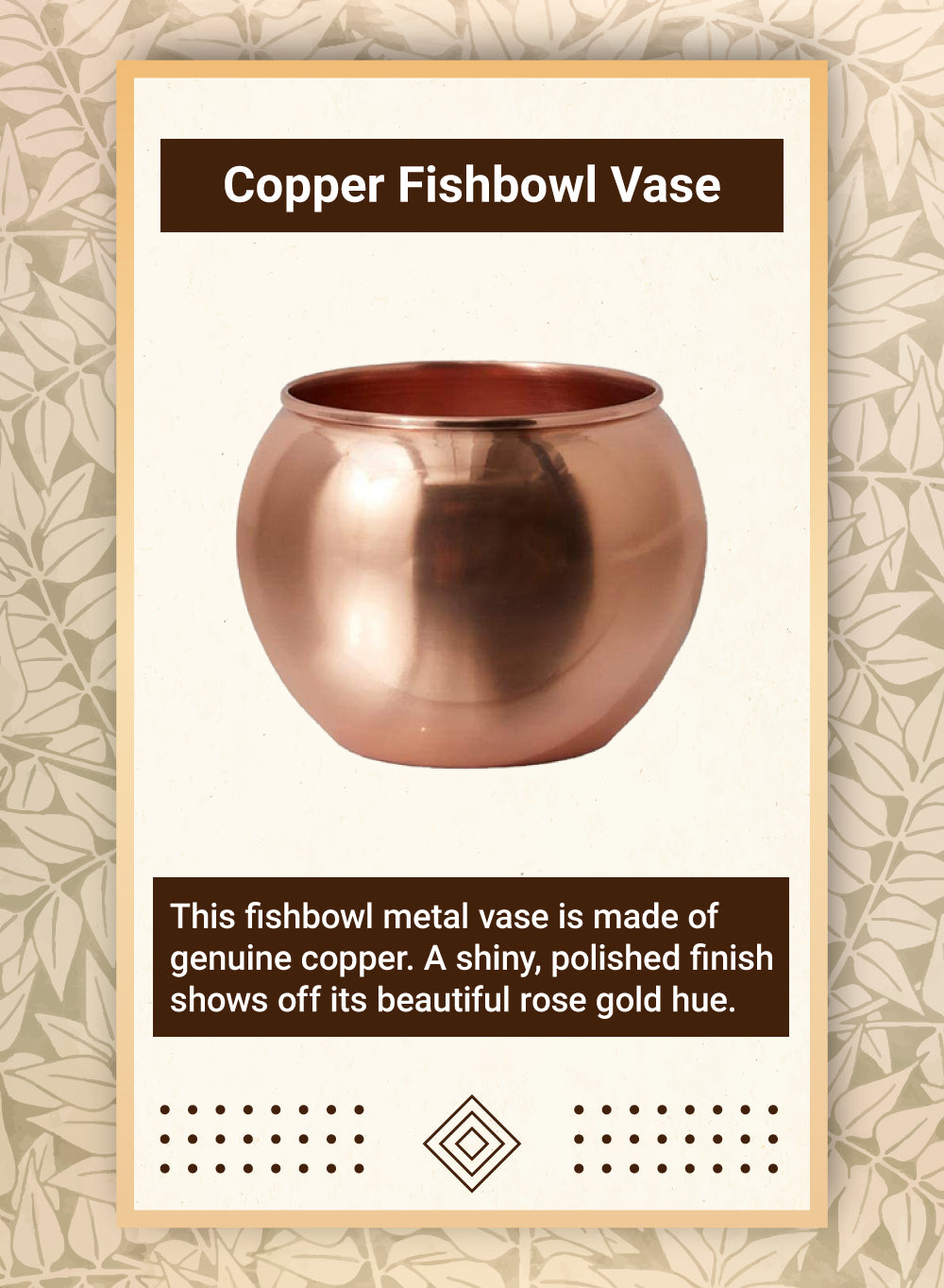 4.75" Copper Plated Fishbowl Vase