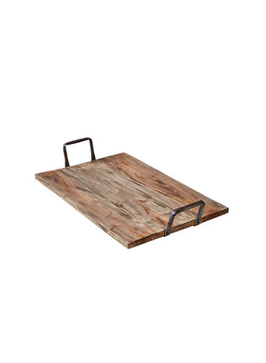 Serene Spaces Living Teak Wood Serving Tray, 21" Long, 13.5" Wide, 4" Tall