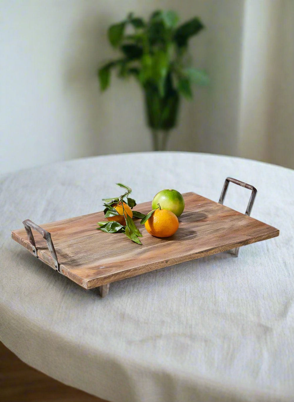 Serene Spaces Living Teak Wood Serving Tray, 21" Long, 13.5" Wide, 4" Tall