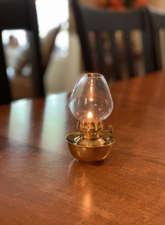 Vintage Brass Oil Lamp, in 2 Sizes