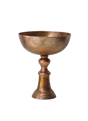 14" Vintage Copper Pedestal Bowl