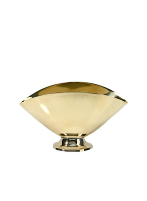 Gold Oval Pedestal Vase, 6.25" Long X 4.25" Wide X 3.5" Tall