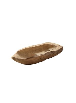16" Oblong Hand Carved Wooden Bowl