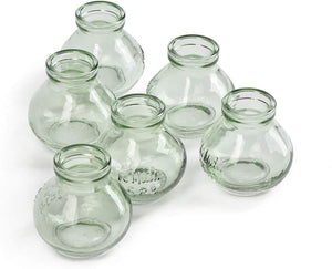 Vintage Green Glass Vase, Set of 6, in 3 Shapes