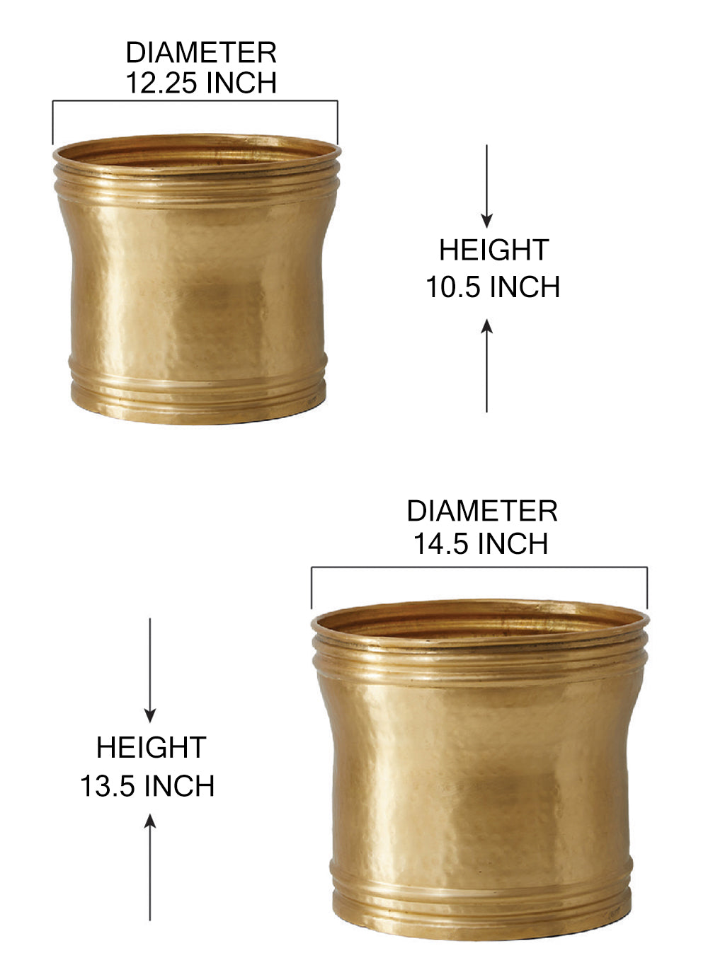 Brass Planter, KIT Set-1 Small & 1 Large