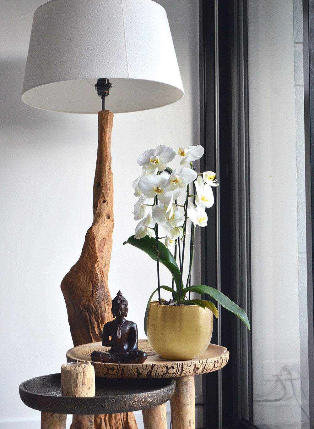 Antiqued Hammered Brass Planters