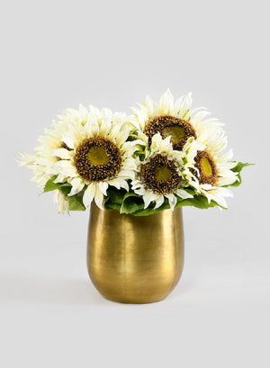 Serene Spaces Living Raw Round Brass Vase, Use for Flowers or Plant, In 2 Sizes