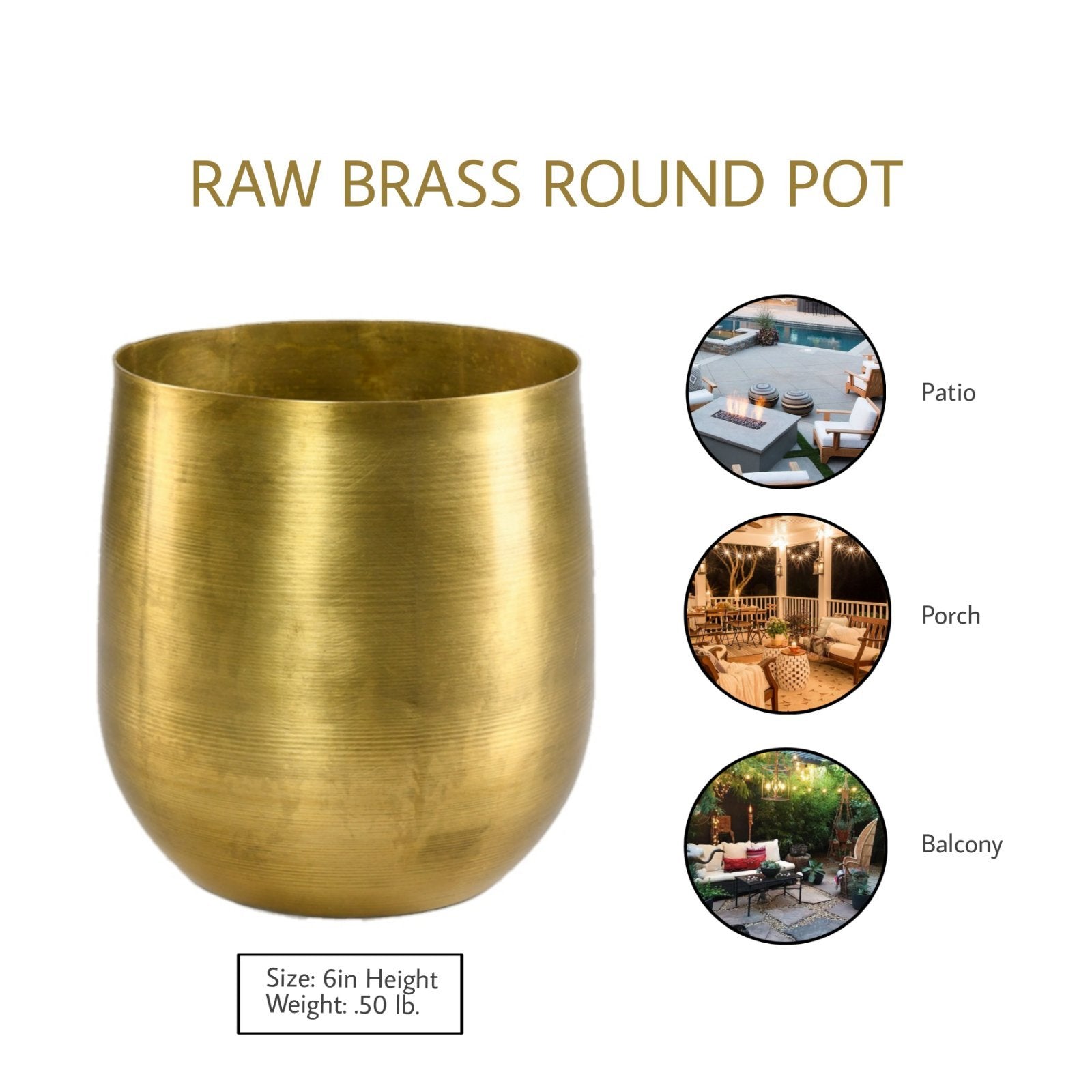 Raw Brass Vase, In 2 Sizes