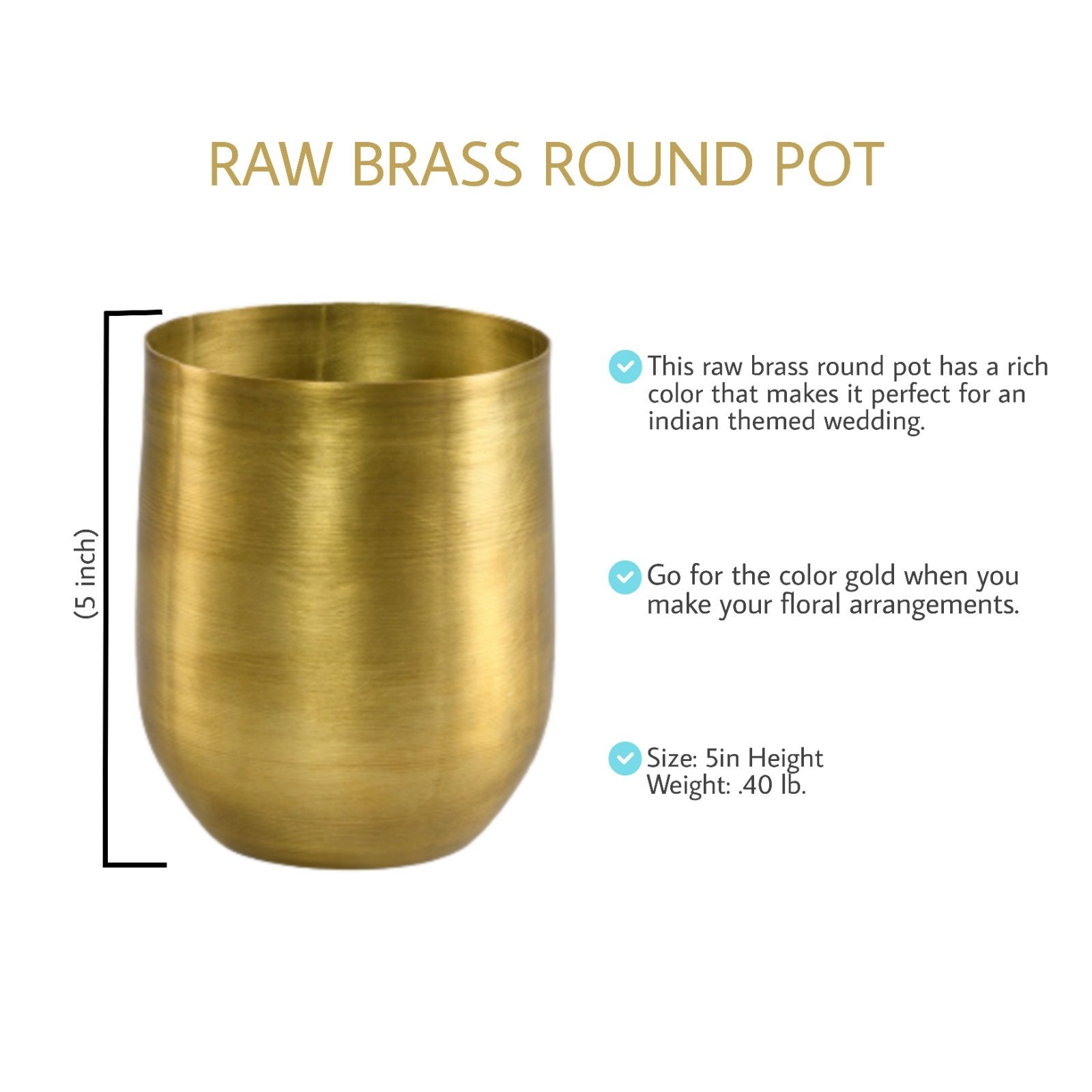 Raw Brass Vase, In 2 Sizes