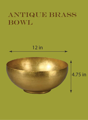 Antique Brass Decorative Bowl, in 2 Sizes