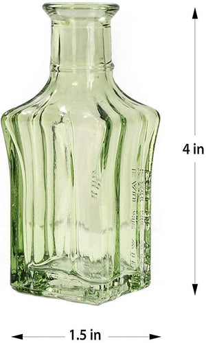 Vintage Green Glass Vase, Set of 6, in 3 Shapes