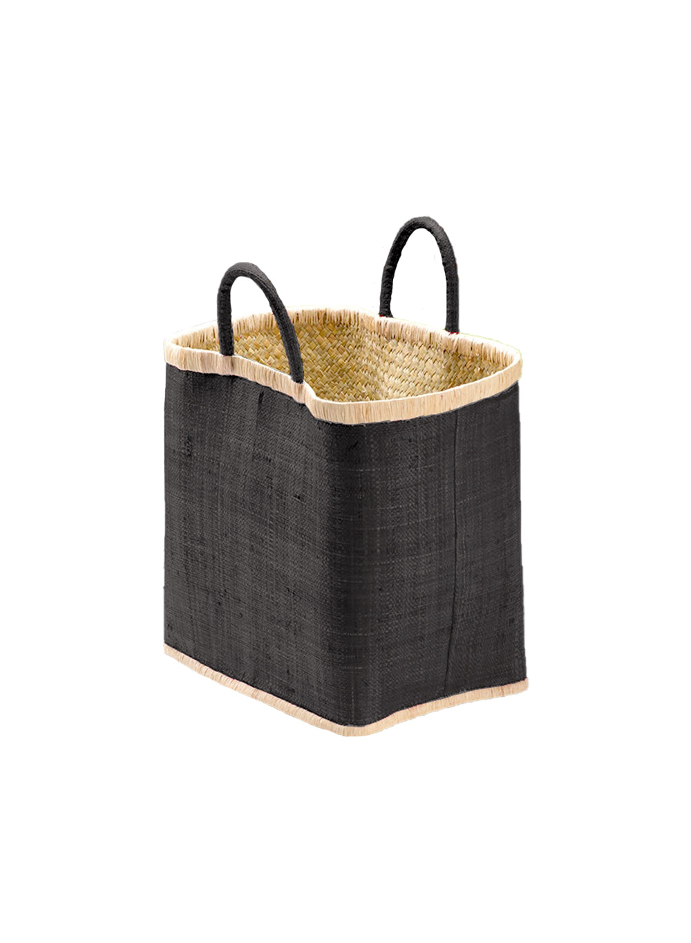 Large Black Raffia Tote Bag, 14" Long, 10" Wide & 12" Tall