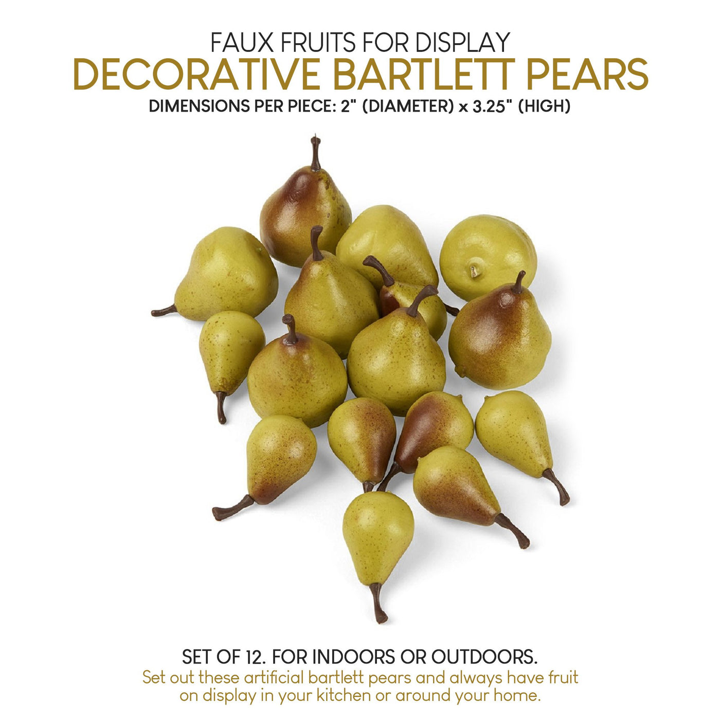Decorative Bartlett Pears, Natural Look Fruit