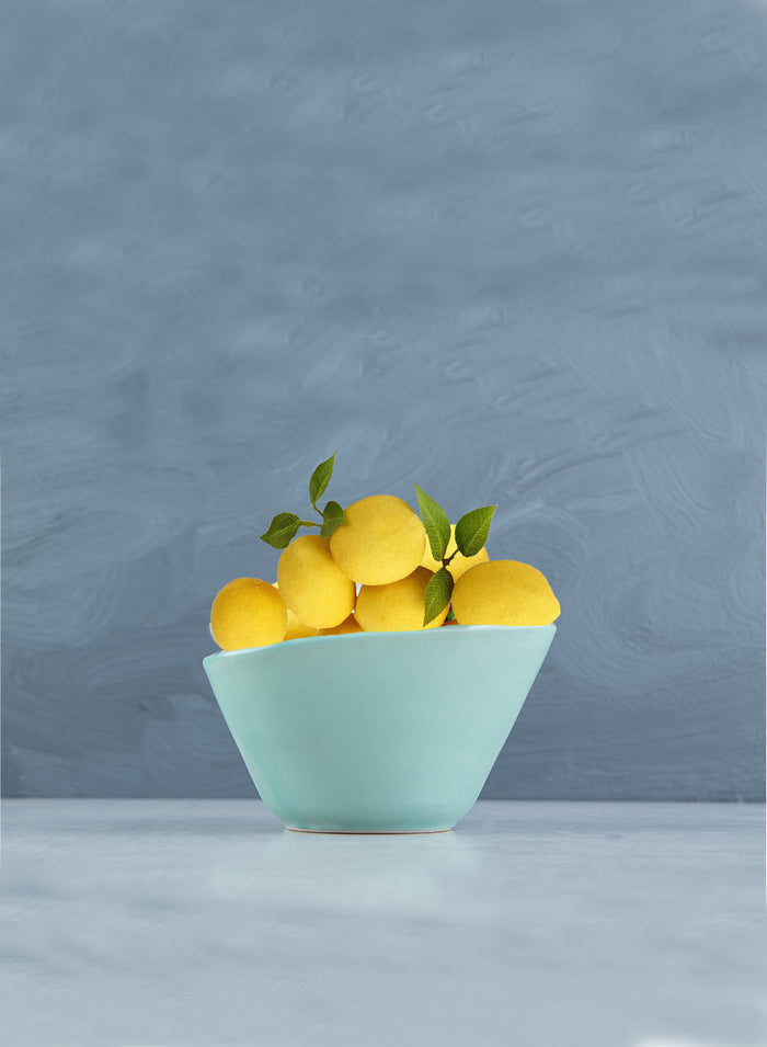 Serene Spaces Living Decorative Faux Lemons with Leaves for Display,Set of 8/ 48