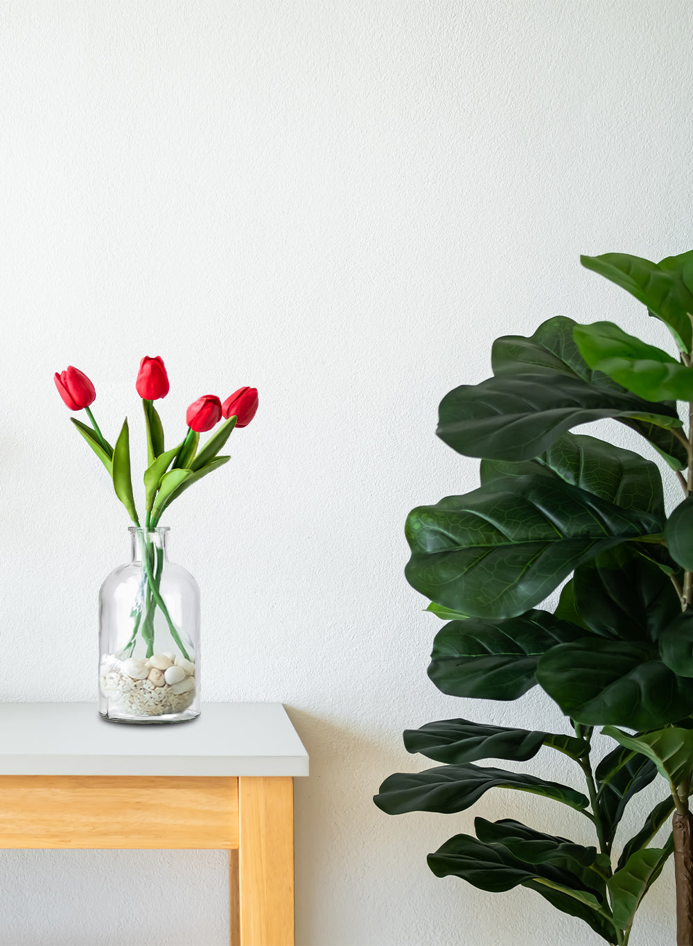 Clear Glass Bottle Vase with Cork, In 3 Sizes