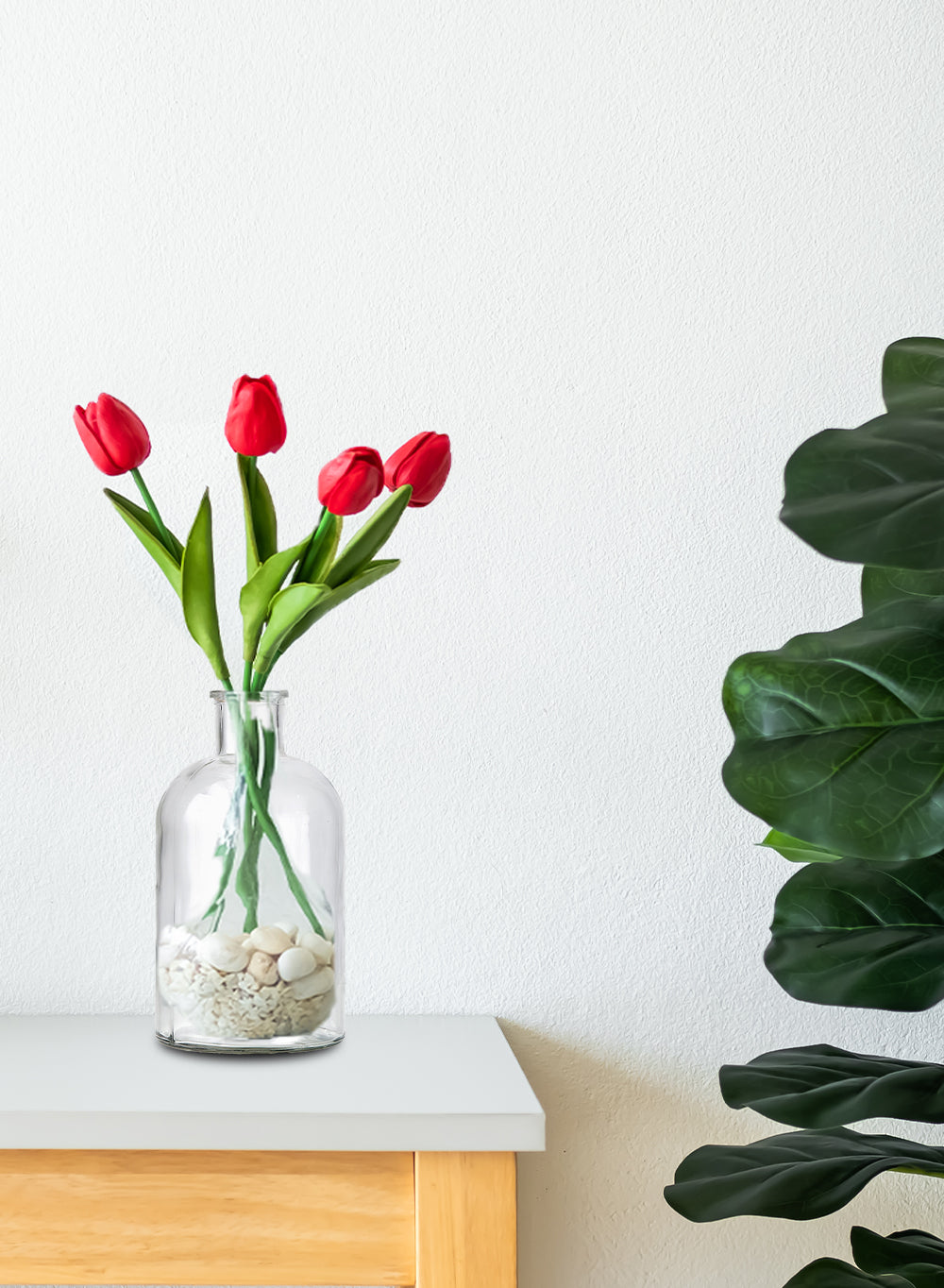 Clear Glass Bottle Vase with Cork, In 3 Sizes