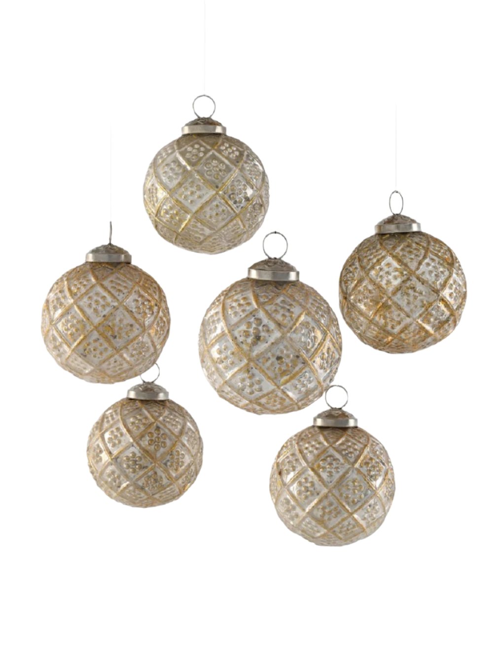 Dimple Glass Ball Ornaments, in 3 Colors