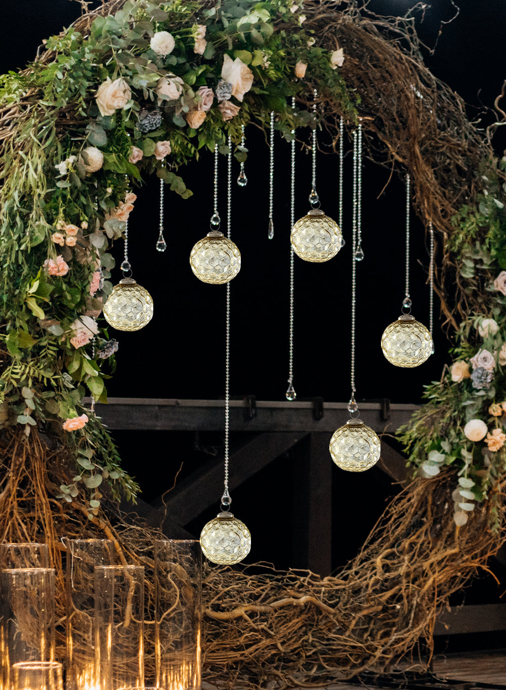 Dimple Glass Ball Ornaments, in 3 Colors