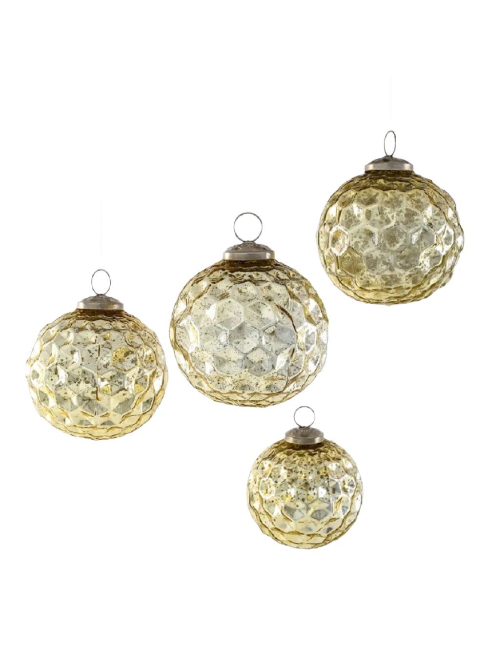 Dimple Glass Ball Ornaments, in 3 Colors