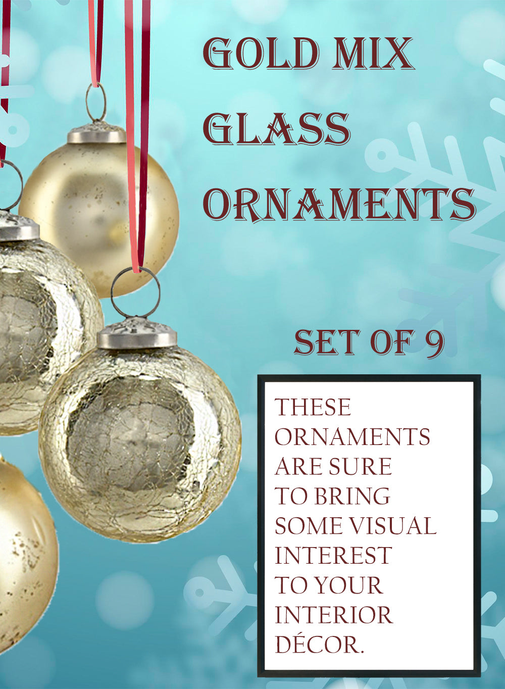 3" Assorted Glass Ball Ornaments, in 2 Colors