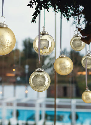 3" Assorted Glass Ball Ornaments, in 2 Colors