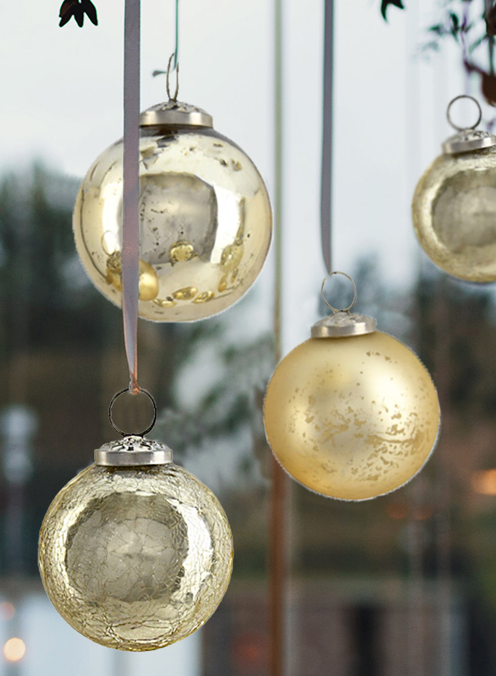 3" Assorted Glass Ball Ornaments, in 2 Colors