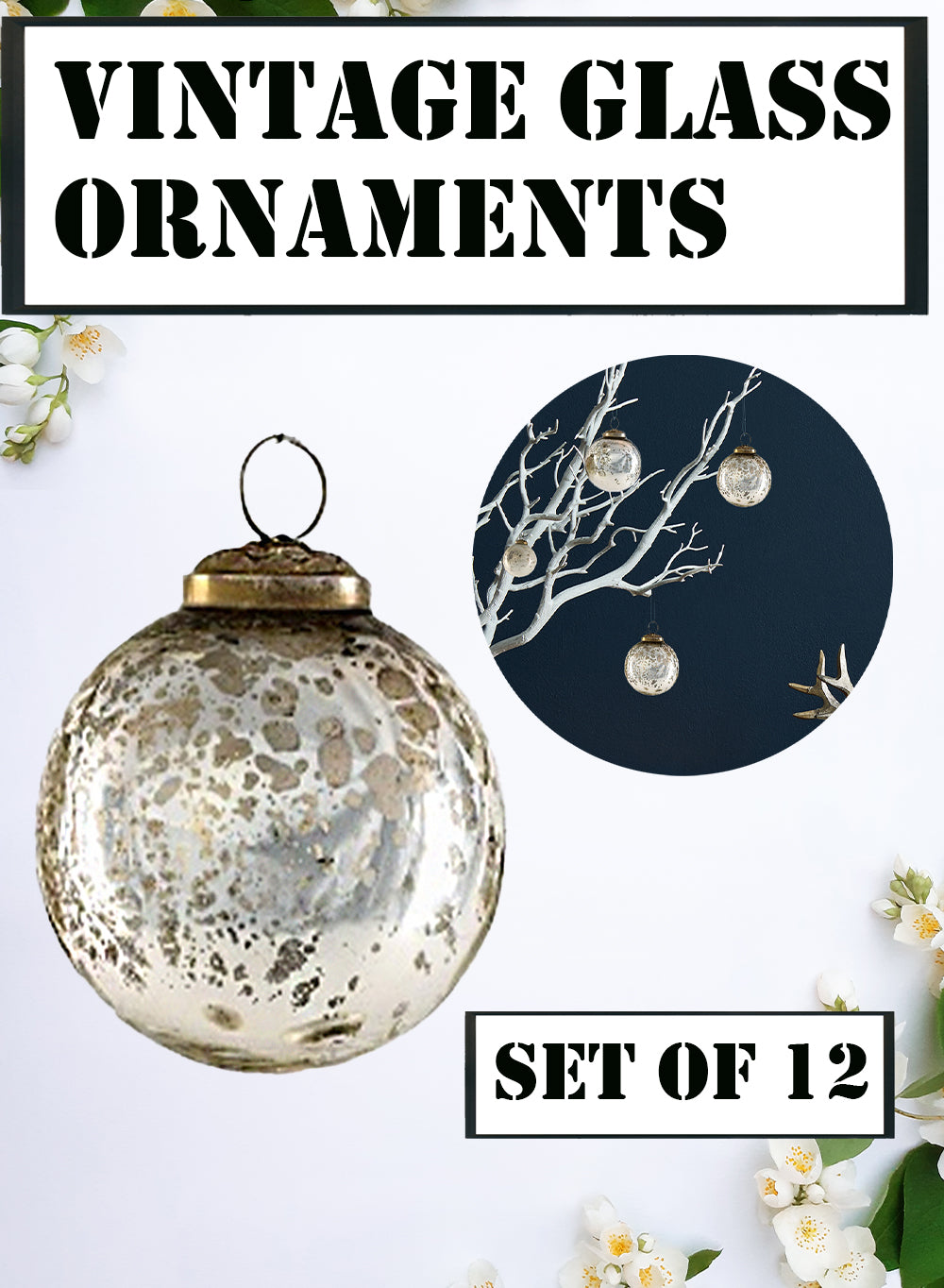 Vintage Glass Ball Ornaments - Pack of 12 & 144