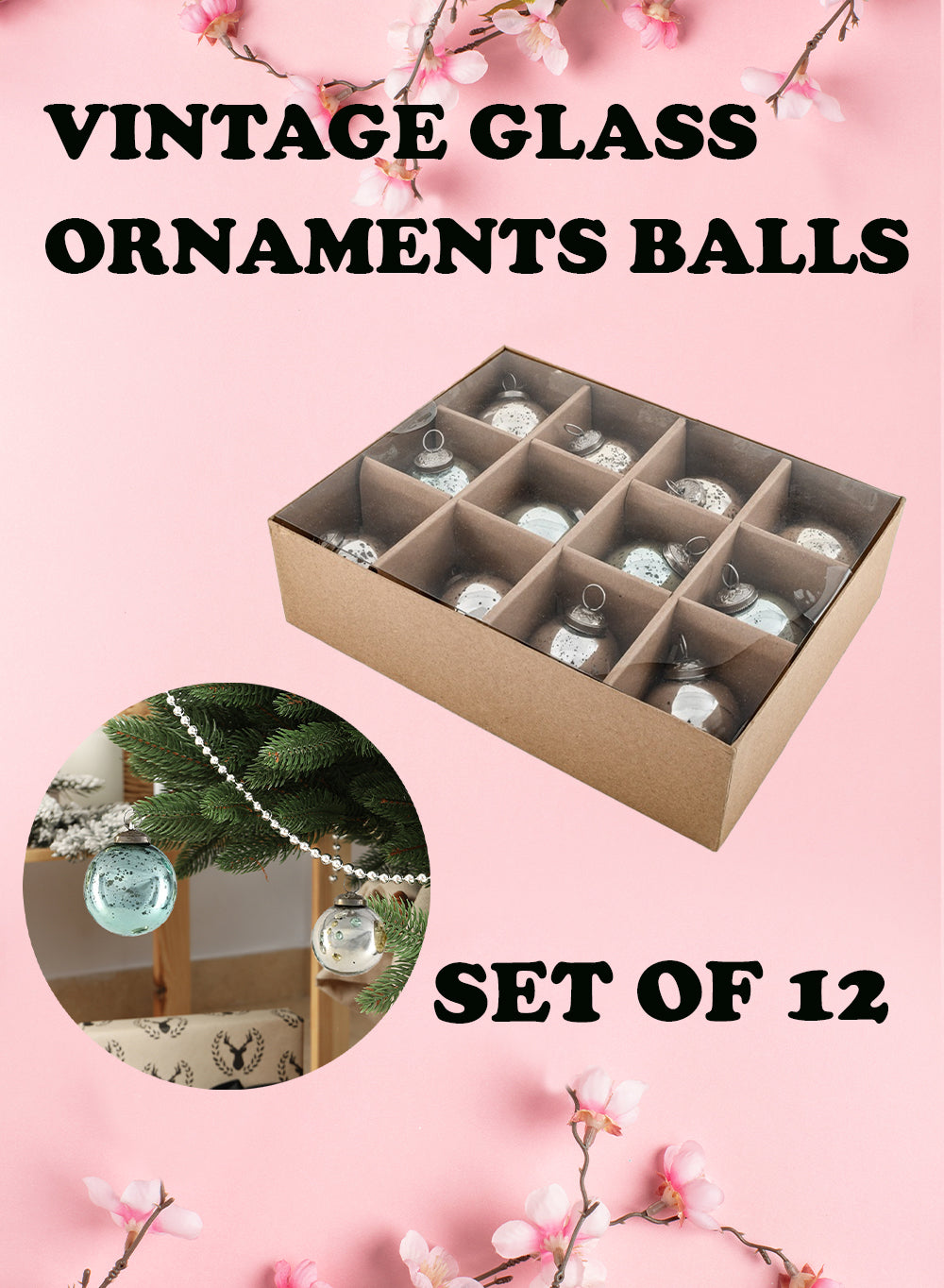 Vintage Glass Ball Ornaments - Pack of 12 & 144