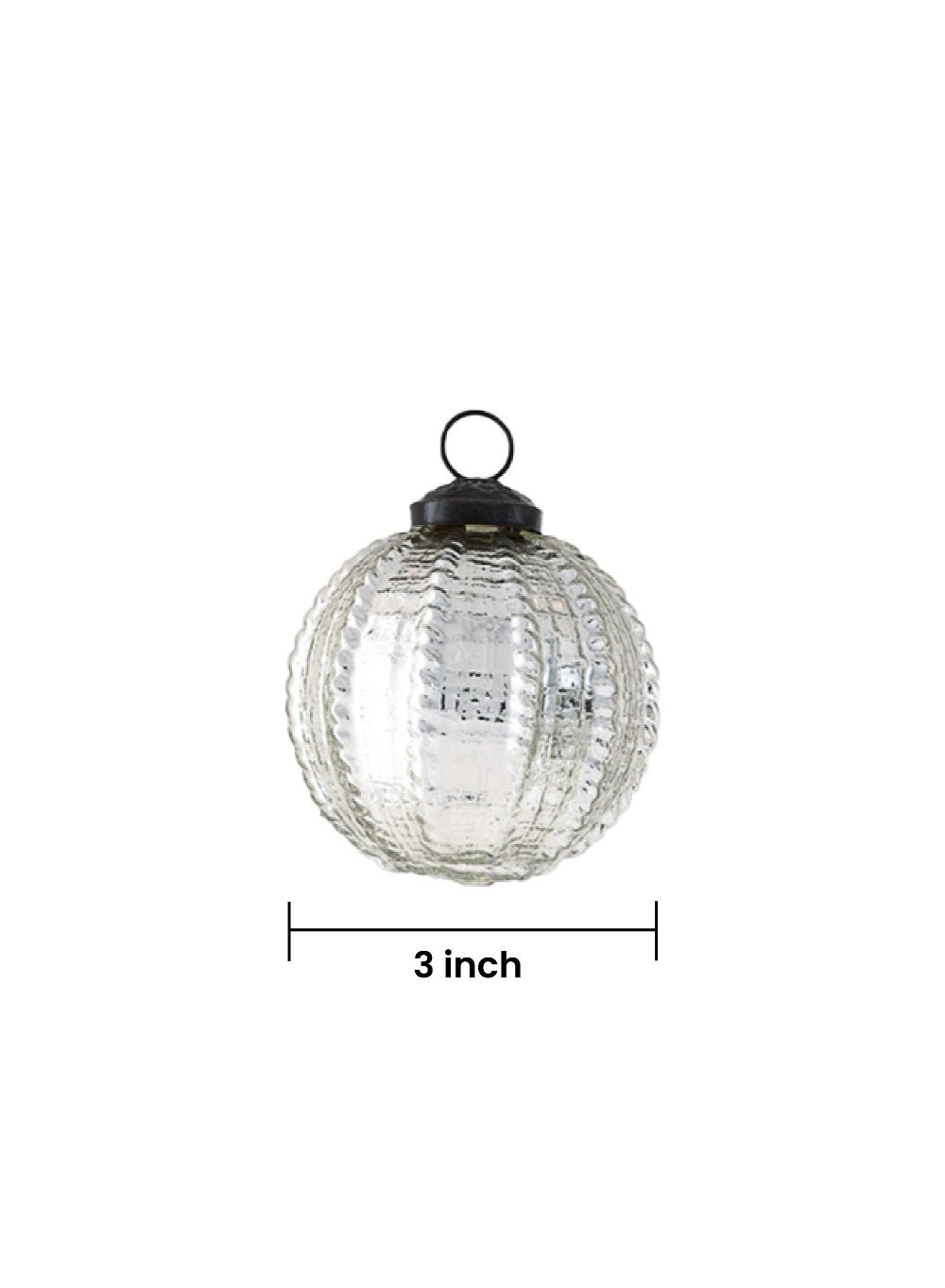 Glass Ornament Ball, 3" Sphere, Set of 9