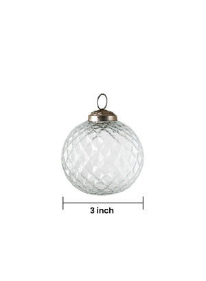 Glass Ornament Ball, 3" Sphere, Set of 9