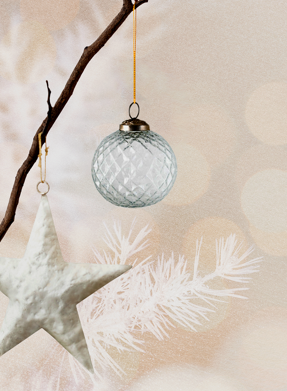 Glass Ornament Ball, 3" Sphere, Set of 9