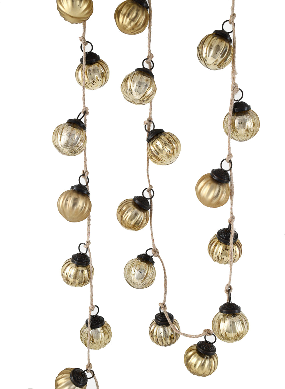 57" Gold Ribbed Ornament Garland