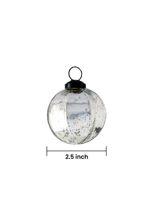 2.5" Silver Mercury Glass Ornaments, Set of 12