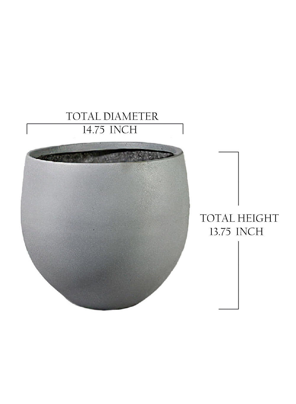 Grey Fiberstone Pot, in 3 Sizes