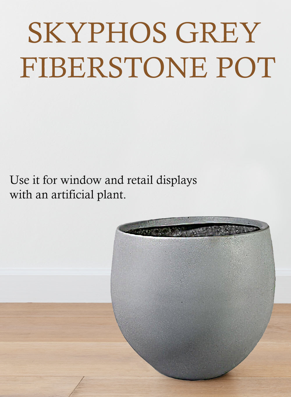 Grey Fiberstone Pot, in 3 Sizes