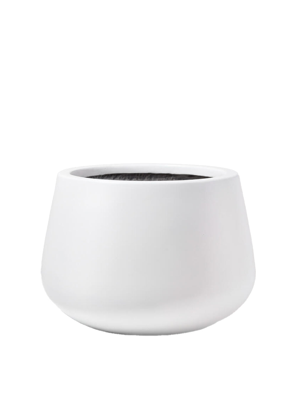 White Round Fiberstone Pot, in 2 Sizes