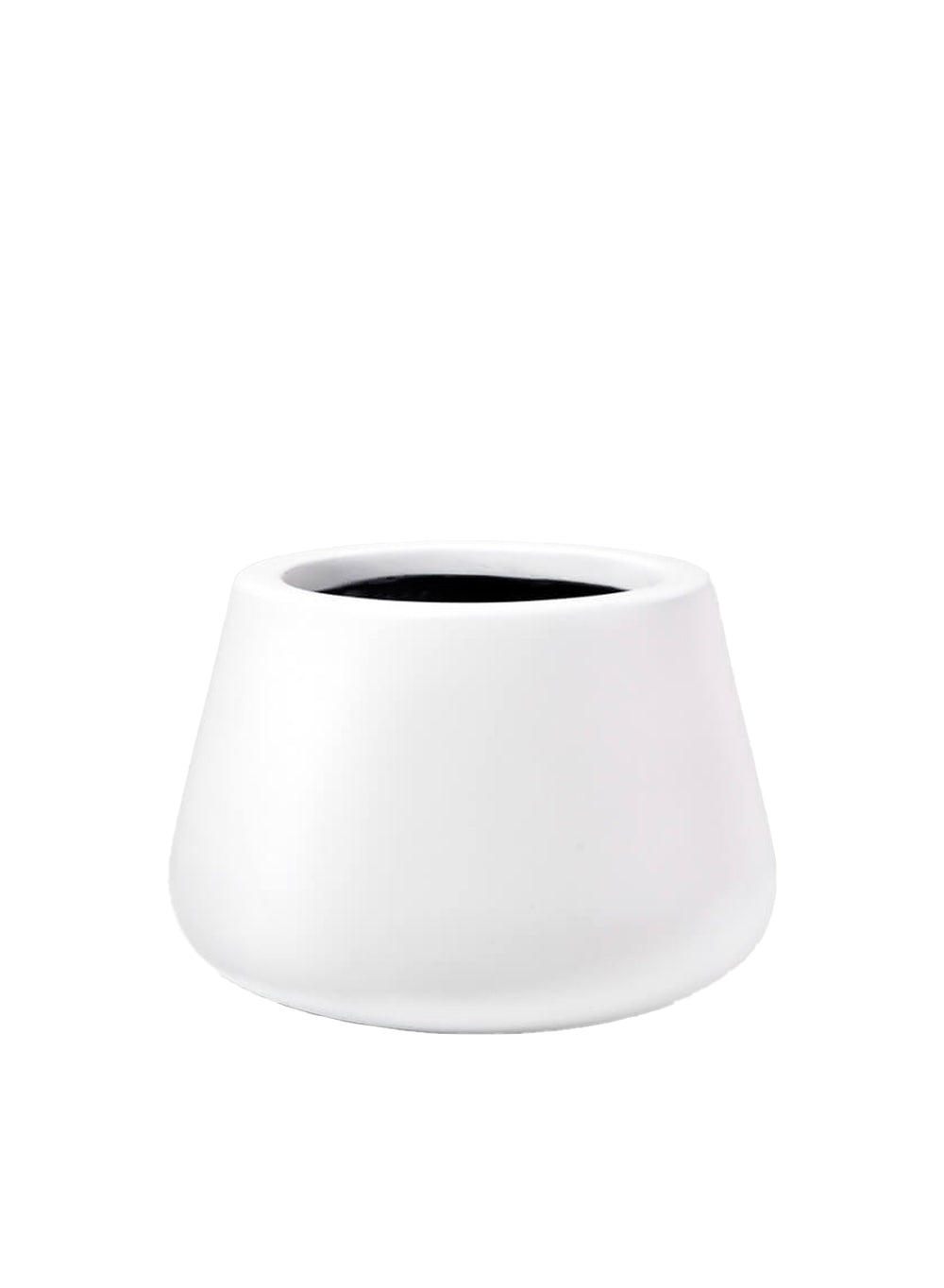 White Round Fiberstone Pot, in 2 Sizes