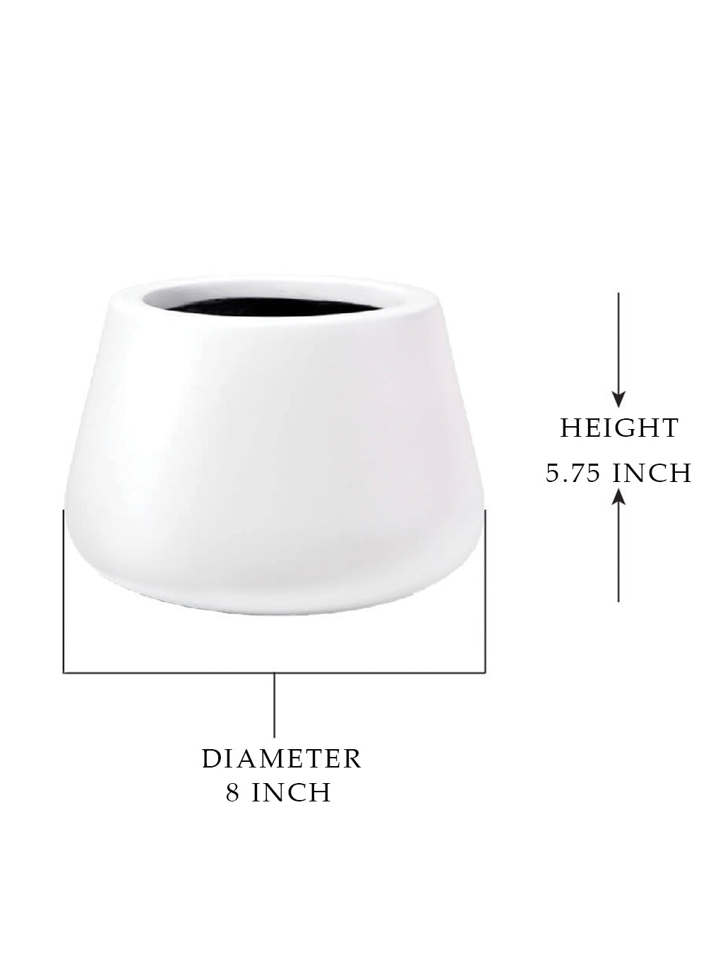 White Round Fiberstone Pot, in 2 Sizes