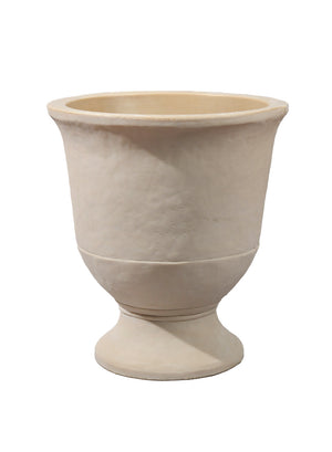 Vintage White Stone-Textured Urn Planter, in 2 Designs
