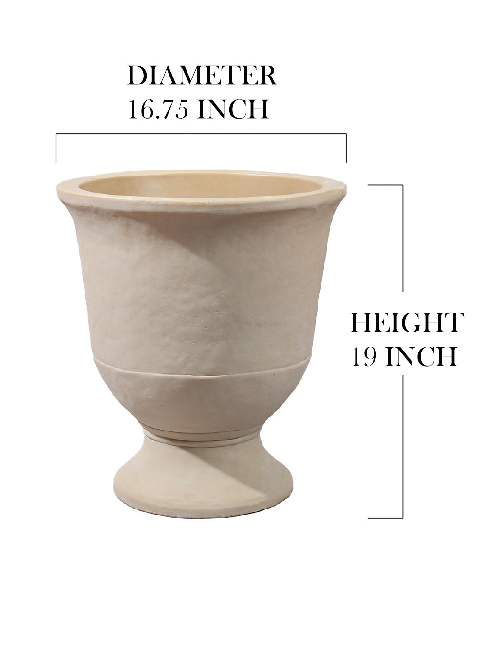 Vintage White Stone-Textured Urn Planter, in 2 Designs