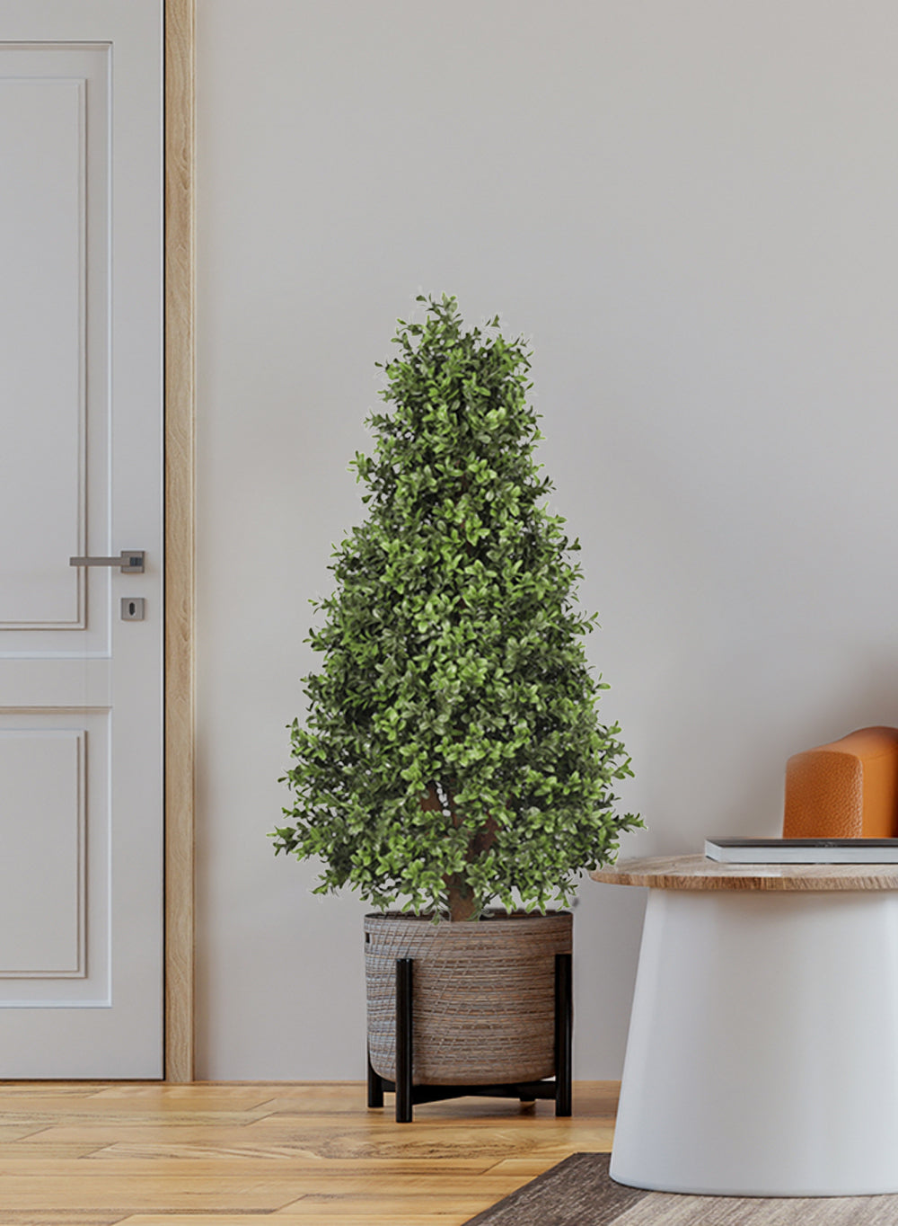 Faux Boxwood Topiary Tree in Pot, in 5 Designs