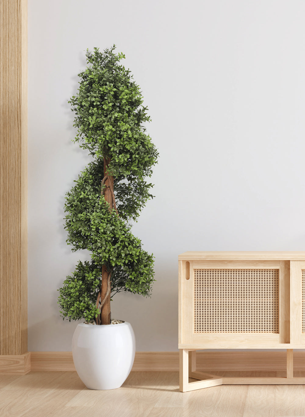 Faux Boxwood Topiary Tree in Pot, in 5 Designs