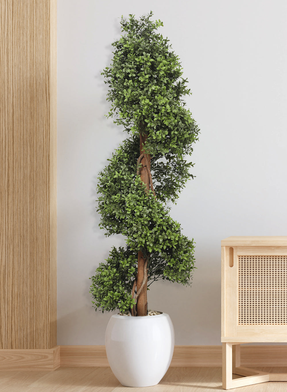 Faux Boxwood Topiary Tree in Pot, in 5 Designs