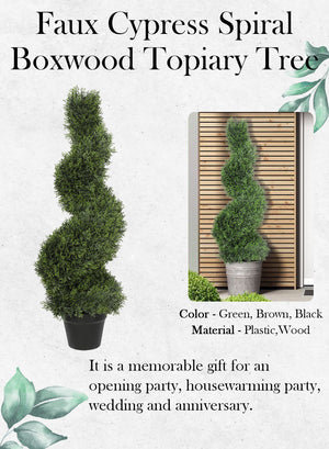 Faux Boxwood Topiary Tree in Pot, in 5 Designs