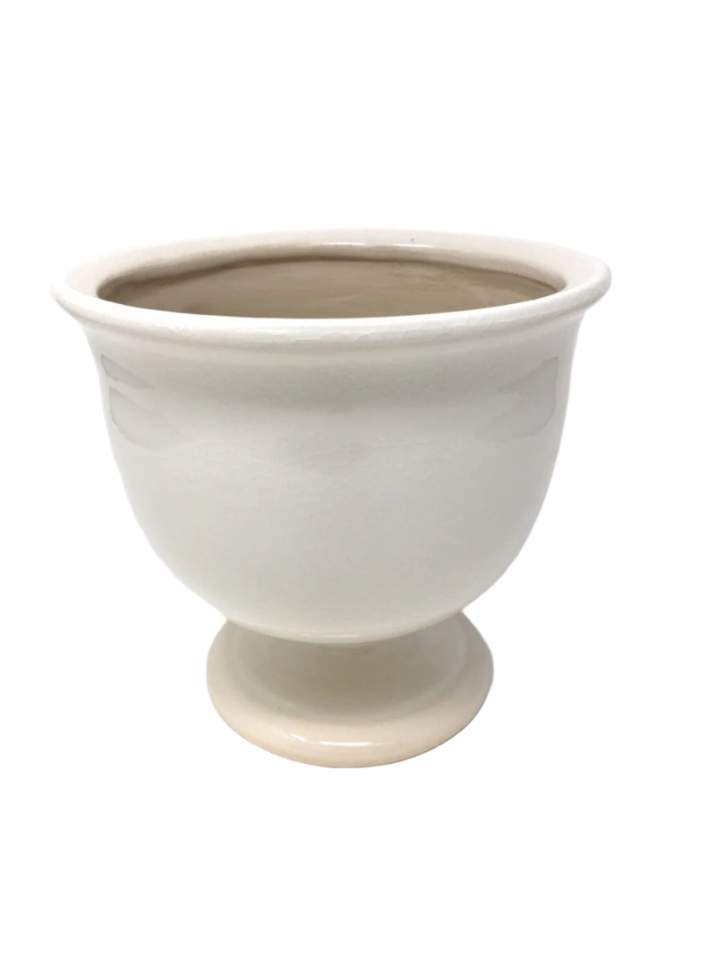 Crackled White Ceramic Urn