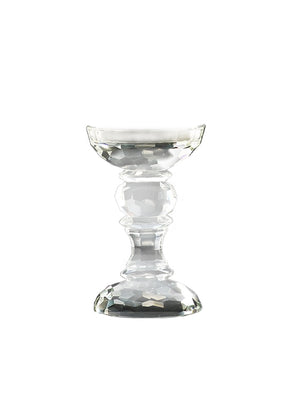 Serene Spaces Living Crystal Glass Pillar Candle Holders, Votive Holder in 2 Sizes