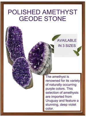 Serene Spaces Living Natural Amethyst Geode Crystal from Uruguay, in 3 Sizes