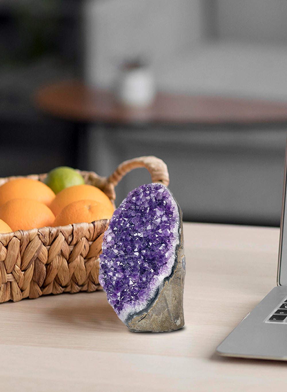 Serene Spaces Living Natural Amethyst Geode Crystal from Uruguay, in 3 Sizes