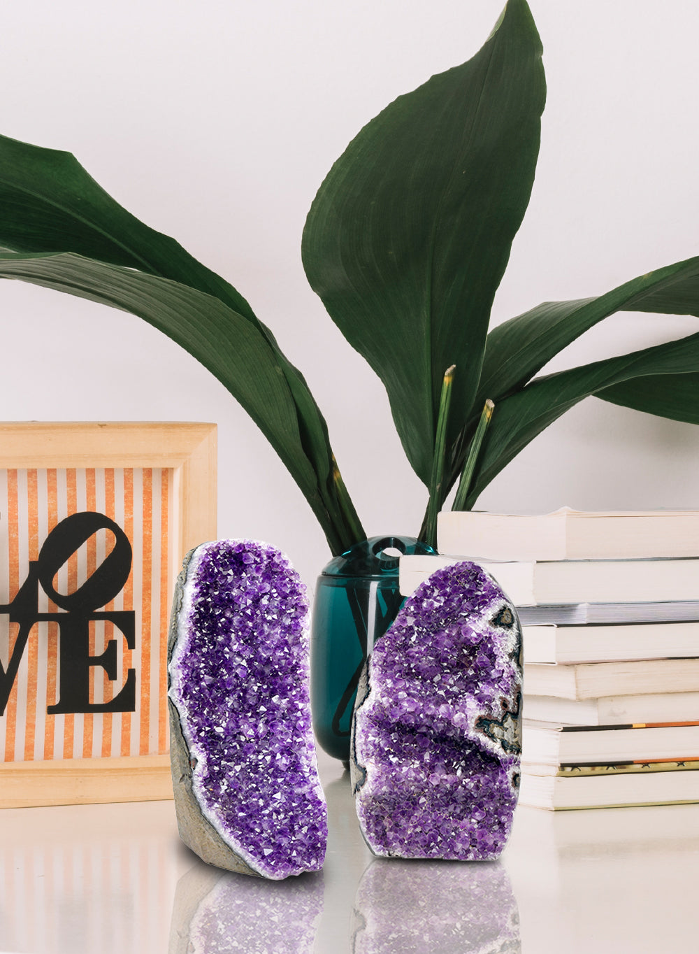 Serene Spaces Living Natural Amethyst Geode Crystal from Uruguay, in 3 Sizes